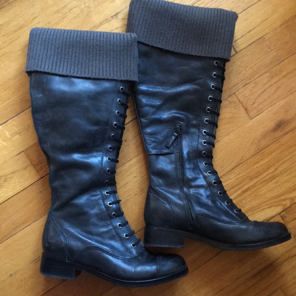 Cole Haan laced up leather boots